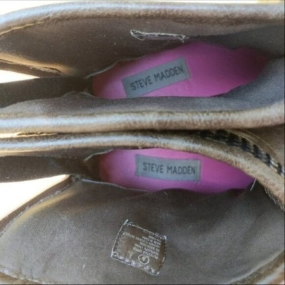 Steve Madden Studded Brown Booties Size 5 - Picture 7 of 8